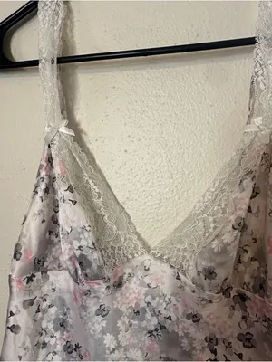 Victoria's Secret Pink & Gray Floral Slip Dress thumbnail 2