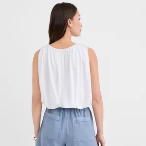 Loft Ruched Boatneck Bubble Hem Blouse thumbnail 2