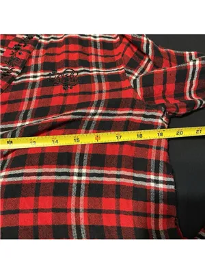 Lauren Ralph Lauren Womens Small Red Plaid Cozy Belted Pockets Robe Logo thumbnail 4
