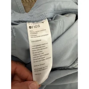 FIGS High Waisted Yola Skinny Scrub Pants Women's Large Light Blue Cargo thumbnail 6
