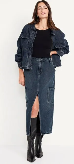 Old Navy Mid-rise Cargo Maxi Skirt thumbnail 1