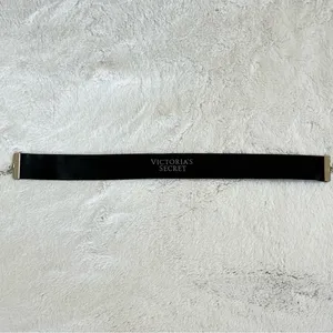 RARE Vintage Victorias Secret Black Satin Logo Choker Necklace One Size thumbnail 5
