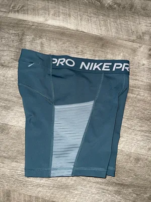 Nike Pro Women's Slate Blue High-Waist Athletic Shorts thumbnail 6