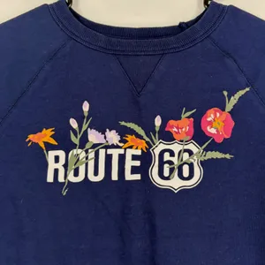 Route 66 Women's Navy Blue Floral Graphic Crewneck Sweatshirt XS Raglan Sleeve thumbnail 5