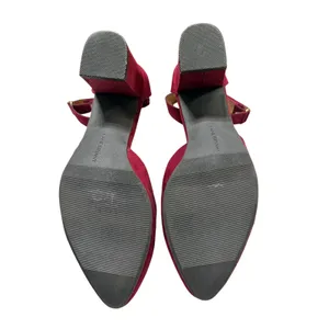 Lane Bryant Burgundy Faux Suede Block Heel Ankle Strap Pumps Womens 10W Wine thumbnail 5