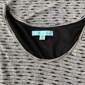 She & Sky Grey and Black Maxi Sun Dress Size Med thumbnail 5
