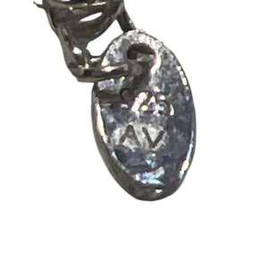 Vintage Sterling Silver Mama Script Pendant Necklace CZ Stones Estate Adj 18" thumbnail 5