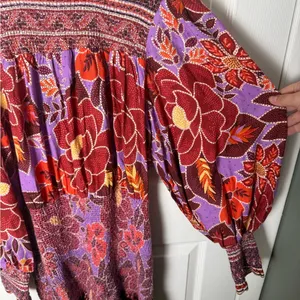 Farm Rio Sweet Floral Long Sleeve Minidress S thumbnail 5