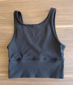 lululemon athletica Black Ribbed Crop Tank thumbnail 1
