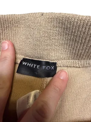 ✨White Fox Knit Flare Pants Tan High Rise Lounge‎ Wide Leg Small✨ thumbnail 5