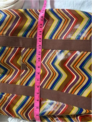 Fossil Key-Per Chevron‎ Tote Bag Multicolor Coated Canvas Large Tote thumbnail 5