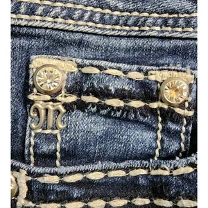 Miss Me Jeans Signature‎ Boot Cut Embellished Dark Wash Denim Jeans Size 28 thumbnail 8