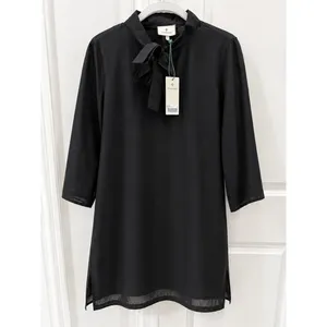 Tuckernuck NWT Black Marseille Caftan Dress XS Tie Neck Beach Cover-Up thumbnail 2