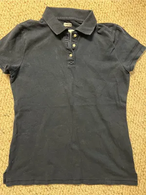 Hollister navy blue Short-Sleeve Button Down Polo thumbnail 2