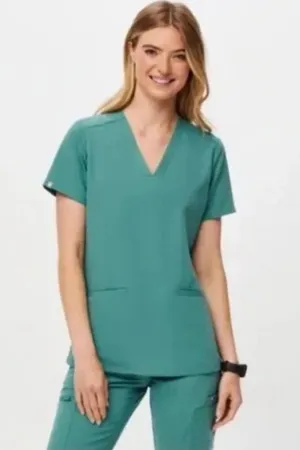 FIGS Casma Three Pocket Scrub‎ Top Green V-Neck FW1100 Size Small thumbnail 1