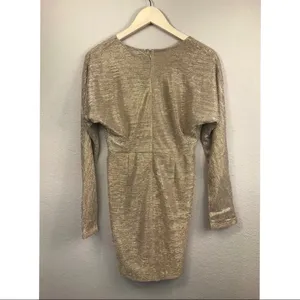 NWT Endless Rose x Revolve Gold Surplice Dress thumbnail 6