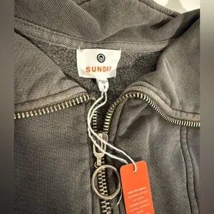$128 NEW - Sundry Half Zip Sweatshirt - GREY - Sz 3 (L) thumbnail 7