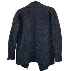 Muji Wool‎ Yak Blend Open Cardigan M/L Gray Black Minimalist Luxury thumbnail 3