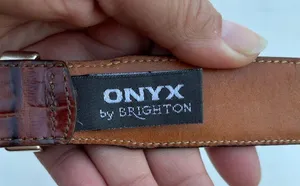 Brighton ONYX Belt Brown Leather Faux Gator Size 42 thumbnail 8