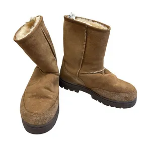 Ugg Womens Brown Leather Wool Ankle Boots Size 6W SKU8191 thumbnail 1