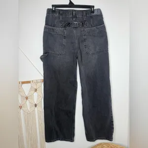 Free People Jeans We The Free Denim Jean Major Leagues VTG Black Mid-Rise Boho thumbnail 6