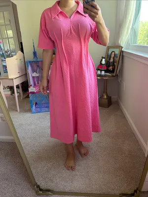 Cool fabric pink dress. S thumbnail 9