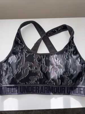 Under Armour Gray & Black Camo Racerback Sports Bra thumbnail 2