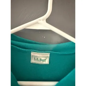 LL Bean Vintage 90s Teal‎ Green Quarter Zip Pullover Long Sleeve Knit Top Size M thumbnail 6