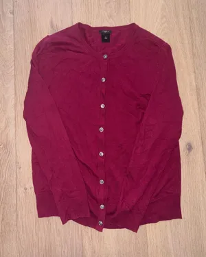 ann taylor large petite red cardigan thumbnail 1