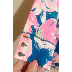 Lilly Pulitzer Sophie Dress Womens M Pink Blue Floral Excellent UPF 50+ Shift thumbnail 8