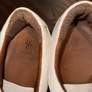 Frye White Leather Low-Top Sneakers thumbnail 3