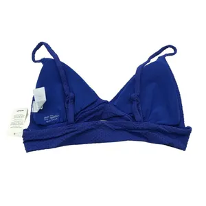 Aerie Womens Triangle Textured Bikini Top Removable Cups Blue Size M thumbnail 2