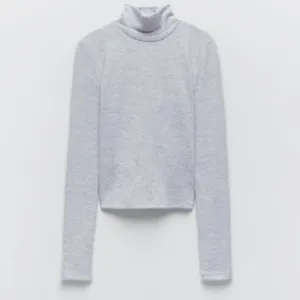 Zara light grey turtle neck cropped top thumbnail 3