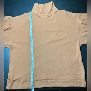 We The Free Size S Brown Long Puff Sleeve Oversized Open Back Sweater thumbnail 6