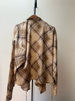 ☀️Ralph Lauren Plaid Button-Up Shirt in Tan and Brown thumbnail 4