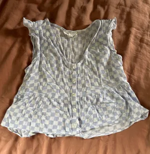 Checkered peplum top Blue thumbnail 2