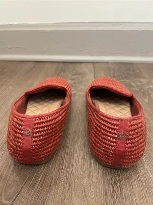 Birdies The Starling Raffia Loafer Flats Size 7.5 Red Rust Orange Slip On Shoes thumbnail 4
