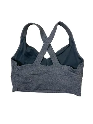 Freely Gray Cross Back Sports Bra Medium Support Ribbed Athletic Small‎ thumbnail 2