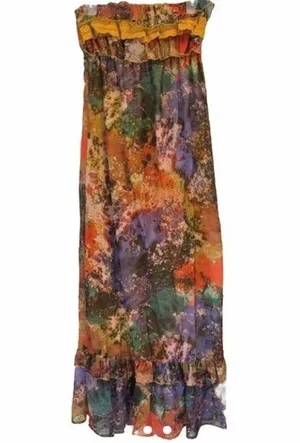 Eyeshadow Strapless Ruffle Maxi Dress thumbnail 1