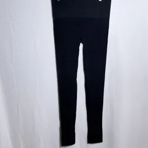 Blanqi Black Moto Cuffed Hipster Belly Support Maternity Leggings Size L thumbnail 2