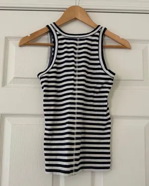 NWOT Everlane The Essential 100% Organic Cotton Tank Striped XS thumbnail 1