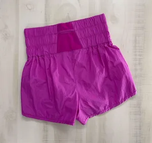 FREE PEOPLE MOVEMENT the way home smocked shorts workout pink M travel thumbnail 4