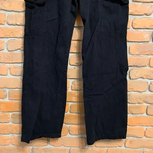 Zara Womens 8 Cargo Pants Black Wide Leg Utility Workwear Jeans Trouser Straight thumbnail 3