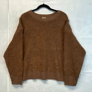 NWT a.n.a Plus Womens Crew Neck Long‎ Sleeve Pullover Sweater XXL Brown Boxy Fit thumbnail 4