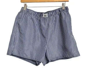 Women's blue white striped Boxer‎ Shorts Relaxed Fit Loungewear Sleepwear size M thumbnail 1