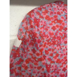 AFRM Sz S Mizra Pink Ditsy Floral Mesh Bodycon Ruched Long Sleeve Mini Dress thumbnail 7