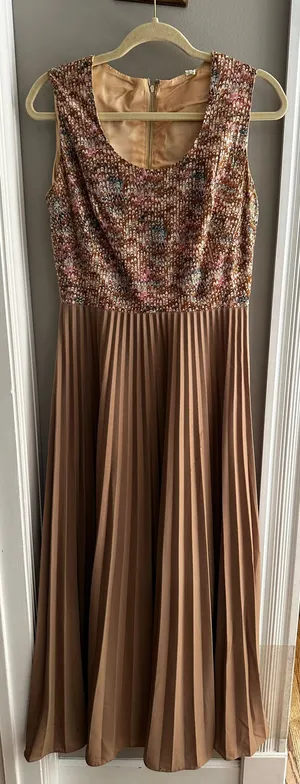 Miss Rubette Vintage halter maxi dress sleeveless mermaid like design pleated 12 thumbnail 1
