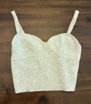 Aritzia Wilfred Sicily Sweater Tank Top Women’s Medium Cream Cropped thumbnail 1