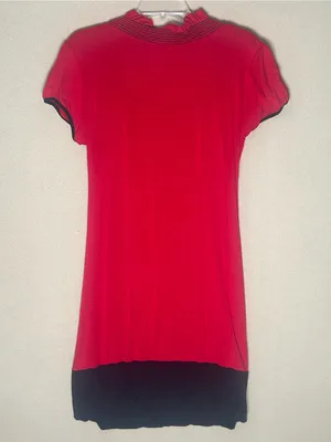 Plus size Red Short-Sleeve Graphic Tunic Top - Mini dress Size 2X Flattering fit thumbnail 5