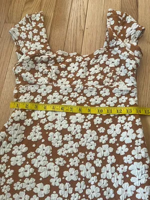 Altar'd State Brown Floral Mini Dress Small Y2k Coquette Summer Baby Doll Picnic Cottagecore thumbnail 8